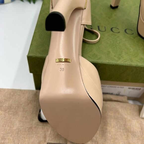 Women’s Gucci, leather platform pumps size 39 made in Italy - Picture 8 of 10